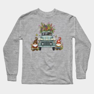 Spring Gnomes Garden Flower Truck Long Sleeve T-Shirt